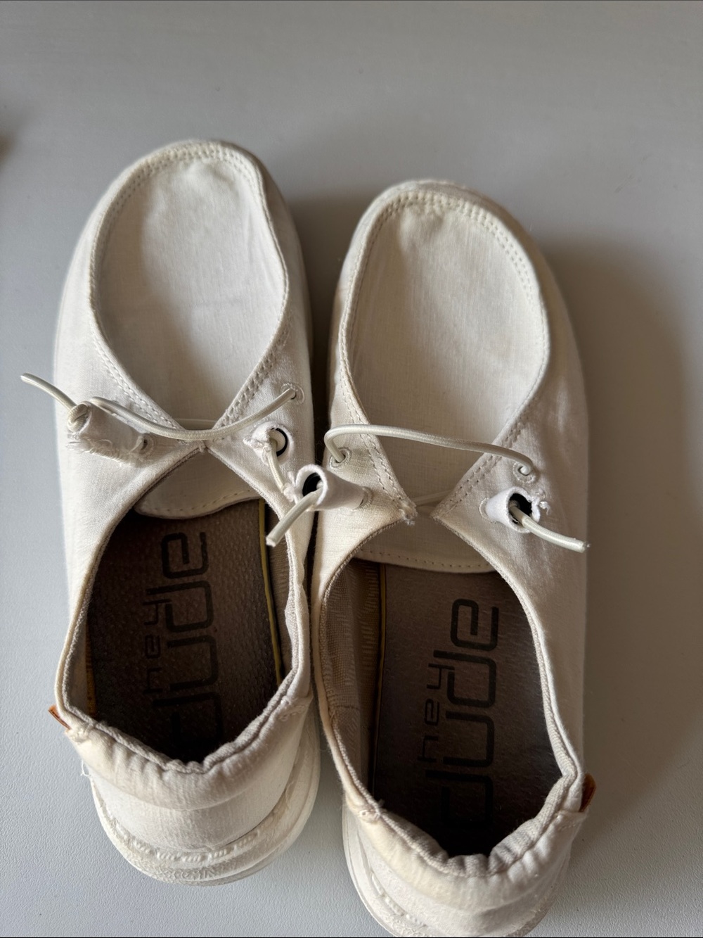 Hey Dude women white Canvas Lace-Up Sneakers